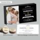 Black & White wedding celebration personalised invitation