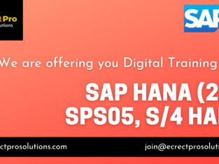 We are offering you Digital Training for SAP HANA (2.0) SPS05, S/4 HANA 1909/2101.