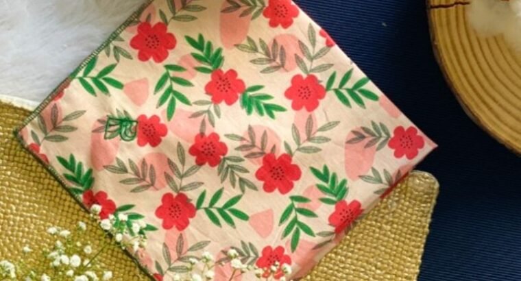 Floral Print Red Cotton Handkerchief Online