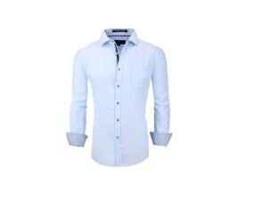 Monlando Mens Dress Shirts Long Sleeve,Bamboo Fiber Wrinkle Free Regular fit Fashion Shirts for Men